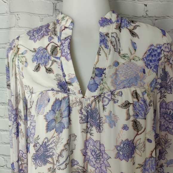 Hemant & Nandita Dija Boho Top Iris & White Blouse Size XS - Picture 5 of 12